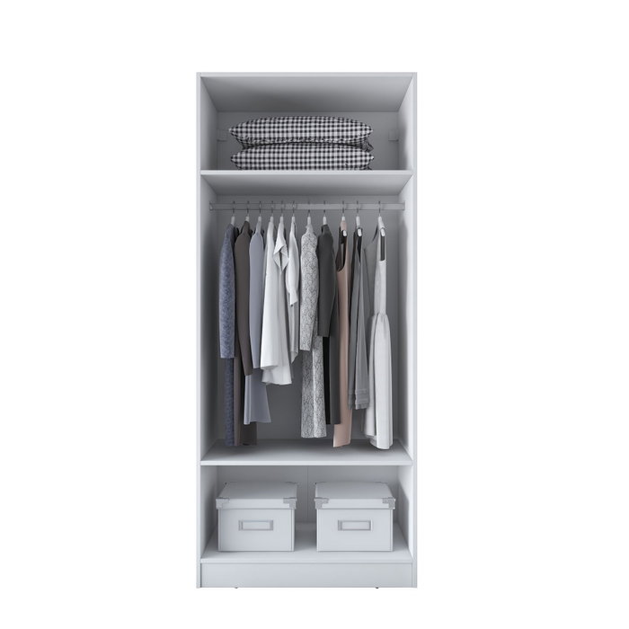 Hanah Home Armario Blanco con Puertas Recubiertas de Membrana Hanah Home Armario Blanco con Puertas Recubiertas de Membrana